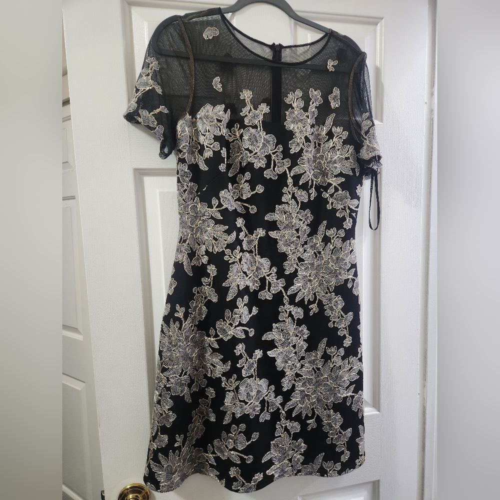 Tadashi Shoji Pink Sheath Mini Dress Short Sleeve